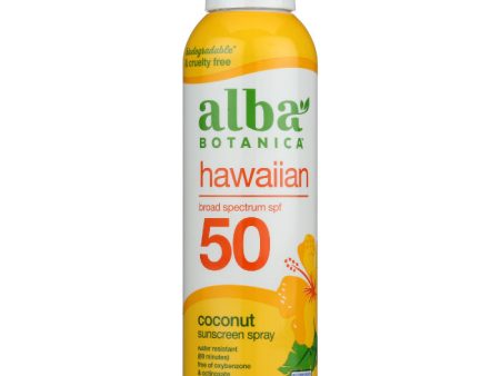 Alba Botanica - Sunscreen SPF 50 Coconut Clear, 5 Oz - Pack of 1 Online Sale