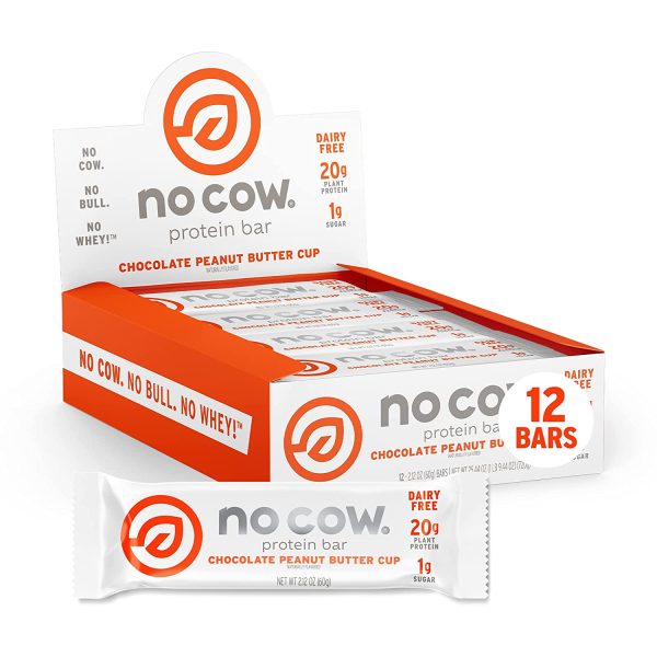 No Cow Bar - Chocolate Peanut Butter Cup Dipped 2.12 OZ - Pack of 12 Hot on Sale