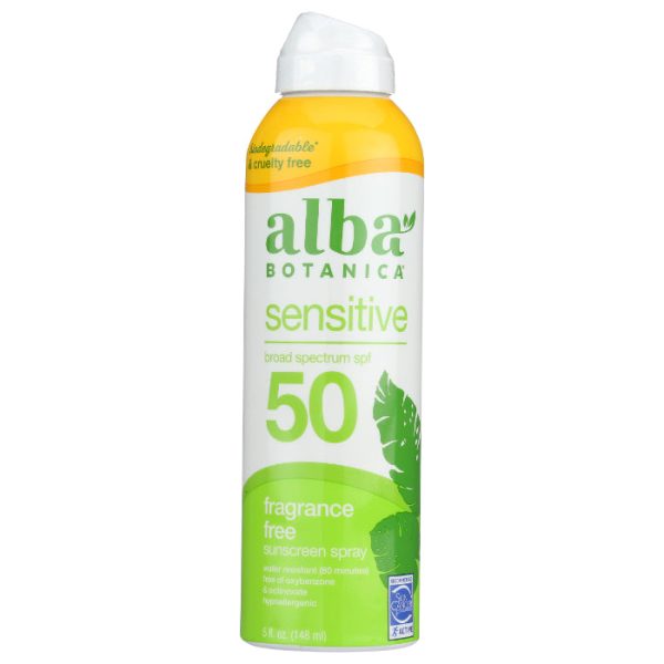 Alba Botanica - Sunscreen SPF 50 Fragrance Free Spray, 5 Oz - Pack of 1 Online