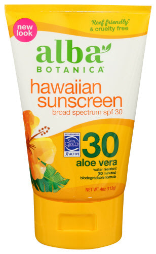 Alba Botanica - Sunscreen SPF 30 Aloe Vera Hawaiian, 3 Oz - Pack of 1 Hot on Sale