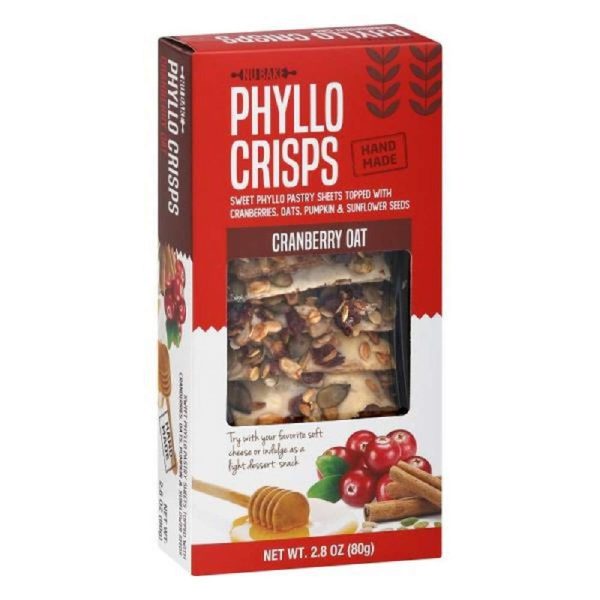 Nu Bake - Phyllo Crisps Cranberry Oat 2.8 OZ - Pack of 12 Online Sale