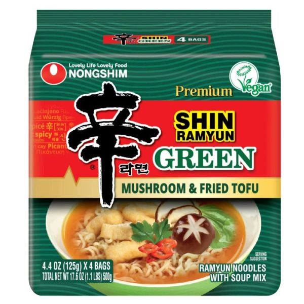 Nong Shim Noodle Green Ramyun 17.6 OZ - Pack of 4 Hot on Sale