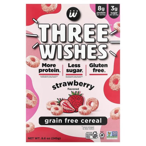 Three Wishes - Grain Free Cereal, Strawberry 8.6 OZ - Pack of 6 Sale