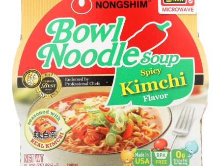 Nong Shim Soup Bowl Noodle Kimchi Spicy 3.03 OZ - Pack of 12 Online