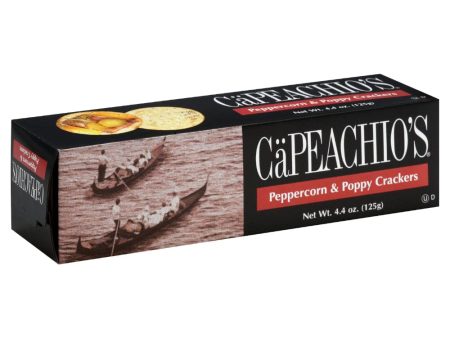 CaPeachio s - Peppercorn and Poppy Water Crackers, 4.4 Oz Hot on Sale