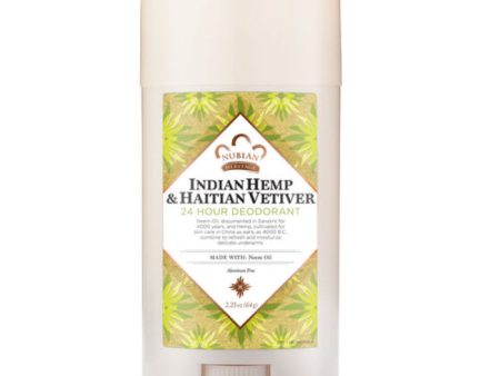 Nubian Heritage - Deodorant Indian Hemp Vetiver 2.25 OZ - Pack of 1 For Cheap