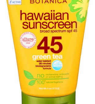 Alba Botanica - Hawaiian Green Tea Sunscreen SPF 45, 3 Oz - Pack of 1 For Sale