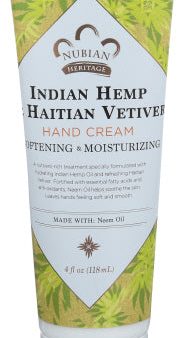 Nubian Heritage - Hand Cream Indian Hemp Vetiver, 4 OZ (Pack of 1) Cheap