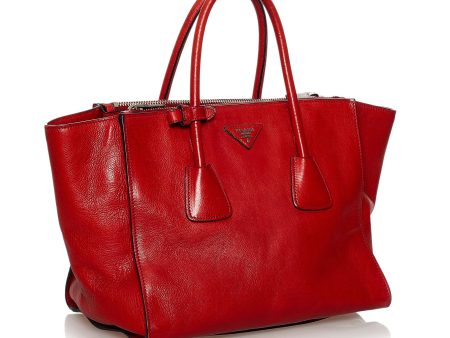 Prada Twin Pocket Leather Tote Bag 30736 Fashion