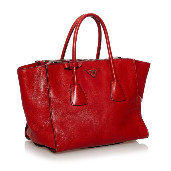 Prada Twin Pocket Leather Tote Bag 30736 Fashion