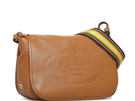 Prada Vitello Daino Logo Flap Bag m6NP2i Online Sale