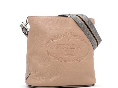 Prada Vitello Phenix Logo Bucket Bag 19RlVo For Cheap