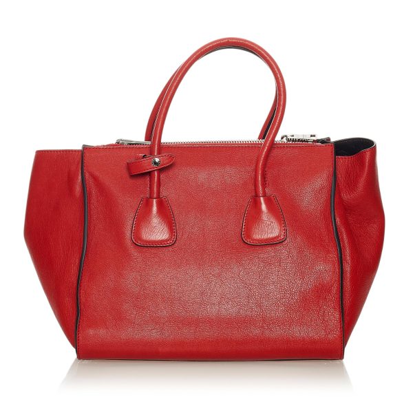 Prada Twin Pocket Leather Satchel 27421 Hot on Sale