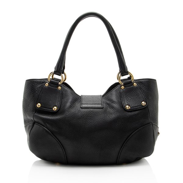 Prada Vitello Daino Leather Pushlock Tote hBazVI For Cheap