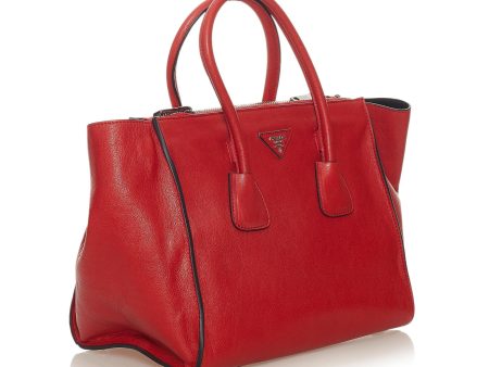 Prada Twin Pocket Leather Satchel 27421 Hot on Sale