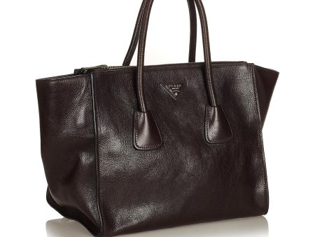 Prada Twin Pocket Leather Satchel 27087 For Discount