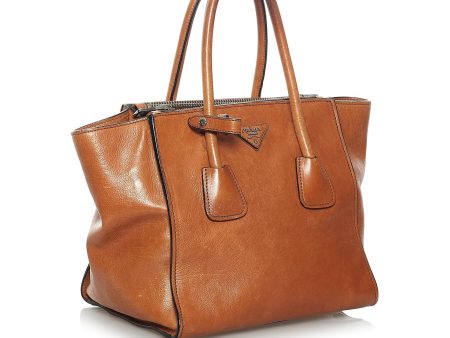 Prada Twin Pocket Leather Satchel 33697 Hot on Sale