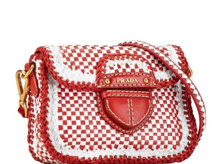 Prada Woven Madras Crossbody DlArNT Online Hot Sale