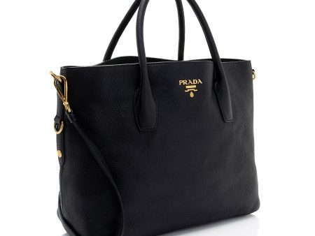 Prada Vitello Daino Shopping Tote I79QkY For Cheap