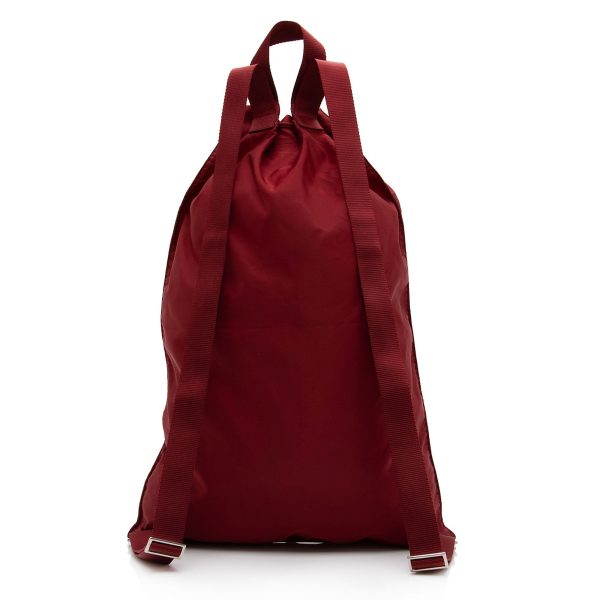 Prada Vintage Tessuto Drawstring Flat XL Backpack cRZgws Discount