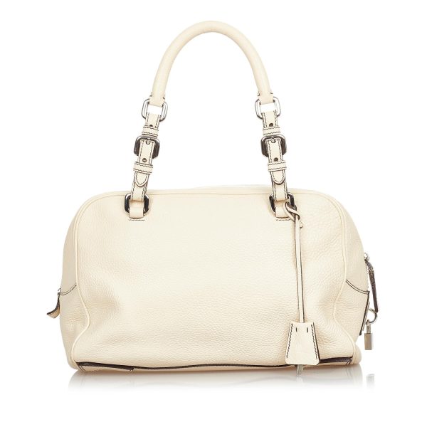 Prada Vitello Daino Logo Handbag 24212 Online Hot Sale