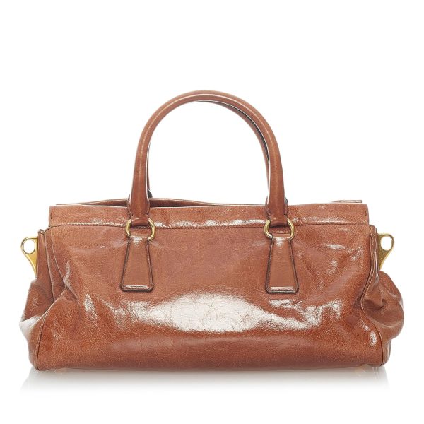 Prada Vitello Shine Satchel 32637 For Cheap