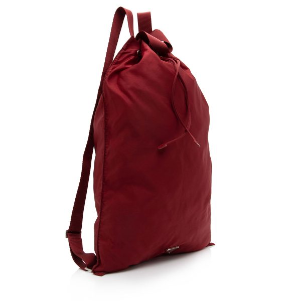 Prada Vintage Tessuto Drawstring Flat XL Backpack cRZgws Discount