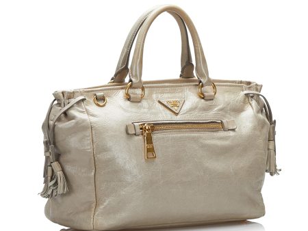 Prada Vitello Shine Satchel OF4IHb For Discount