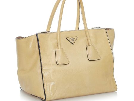 Prada Twin Pocket Leather Handbag 32969 Online Hot Sale