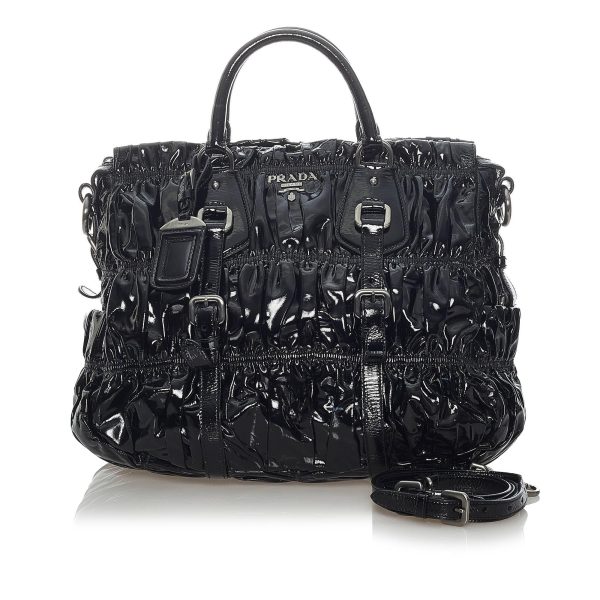 Prada Vernice Gaufre Satchel 32922 Online Sale