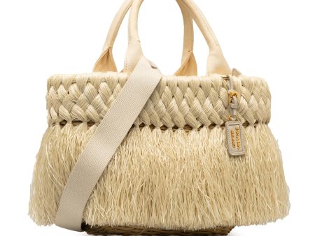 Prada Wicker and Woven Straw Fringe Basket Bag uwOpdU Hot on Sale