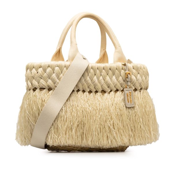 Prada Wicker and Woven Straw Fringe Basket Bag uwOpdU Hot on Sale