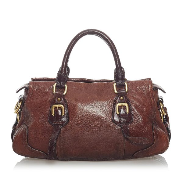 Prada Vitello Daino Satchel 33053 Online Sale