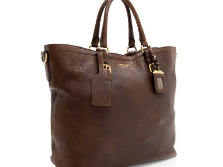 Prada Vitello Daino Leather Tote 19255 Hot on Sale