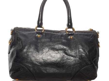 Prada Vitello Shine Satchel 27607 For Discount