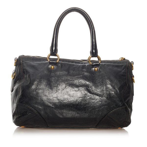 Prada Vitello Shine Satchel 27607 For Discount