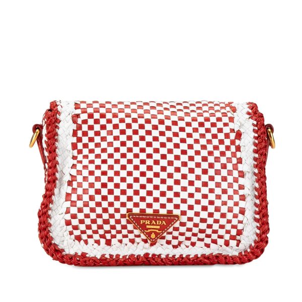 Prada Woven Madras Crossbody DlArNT Online Hot Sale