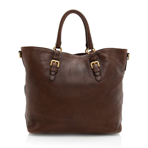 Prada Vitello Daino Leather Tote 19255 Hot on Sale