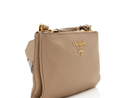 Prada Vitello Phenix Double Zip Crossbody Bag 19434 Supply