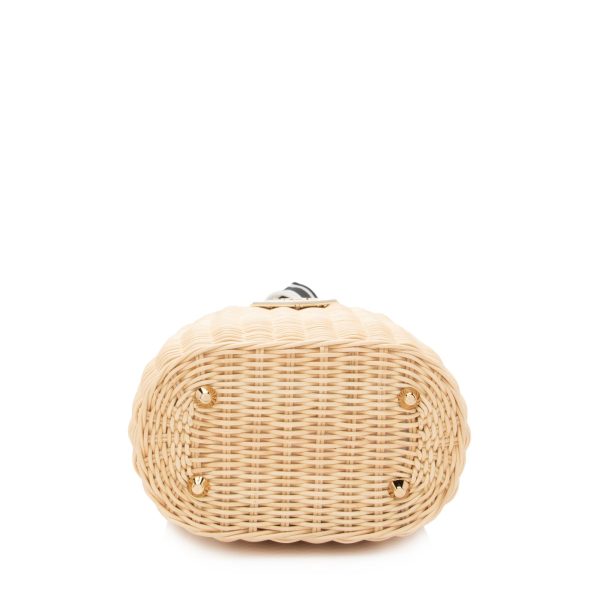 Prada Wicker Canapa Bucket Bag 22390 Discount