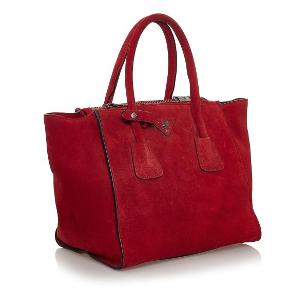 Prada Twin Pocket Suede Tote Bag 30984 Online