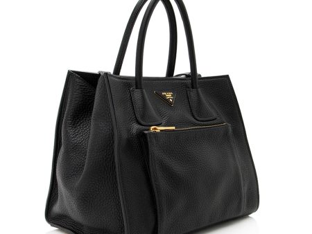 Prada Vitello Daino Leather Twin Pocket Tote 20265 For Sale