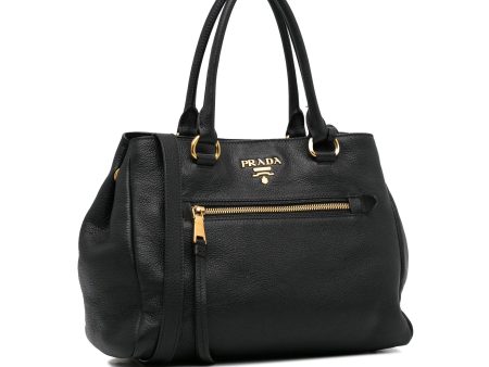 Prada Vitello Daino Satchel W1IJKx Fashion