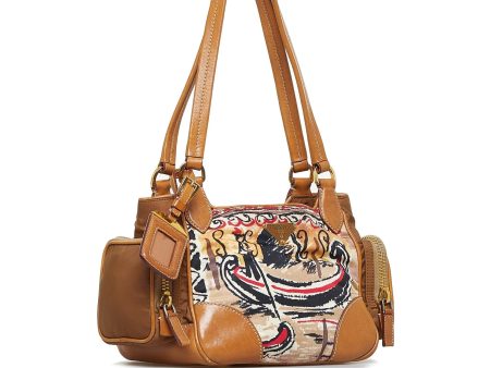 Prada Venice Watercolor Canvas Shoulder Bag edyuc2 For Cheap