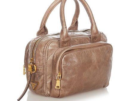 Prada Vitello Shine Bauletto Satchel 22185 Cheap