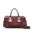 Prada Vitello Trimmed Tessuto Satchel Iy1p3a Online Hot Sale