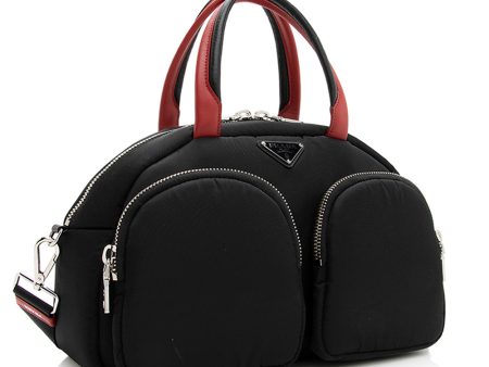 Prada Tessuto Triangle Double Pocket Bowling Bag 19426 Cheap