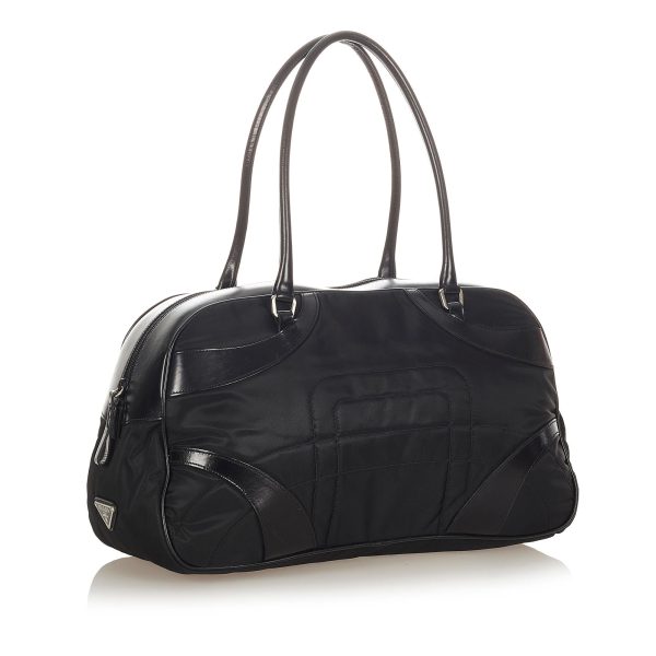 Prada Vitello Drive Nylon Bowler Bag 31757 Discount