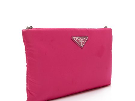 Prada Padded Nylon Large Chain Clutch dHics9 Hot on Sale