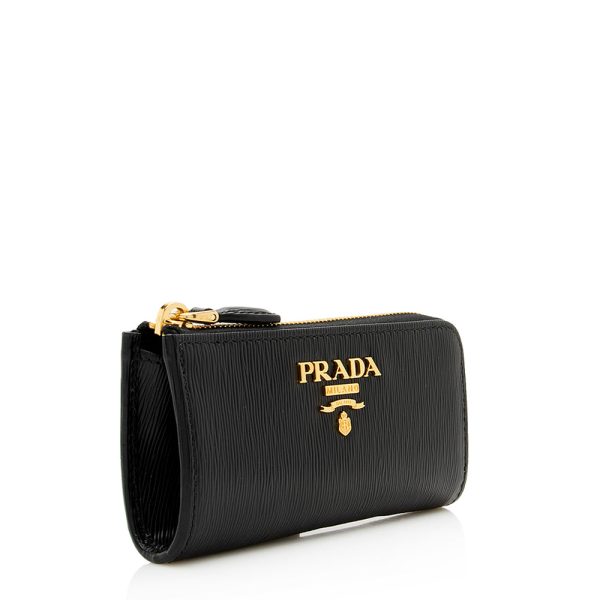 Prada Vitello Move Zip Around Key Holder 18999 on Sale